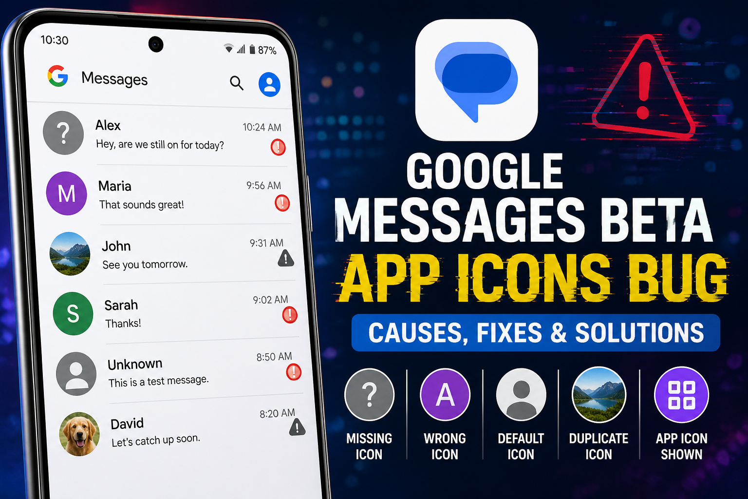 Google Messages Beta App Icons Bug