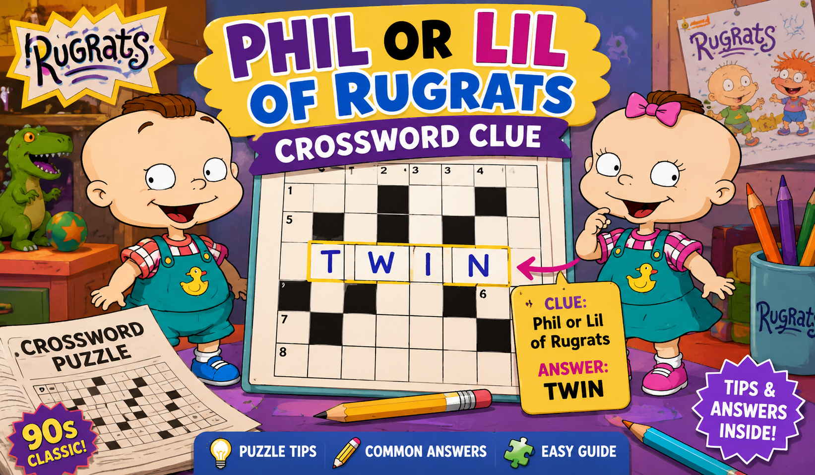 Easy Answers for Phil or Lil of Rugrats Crossword