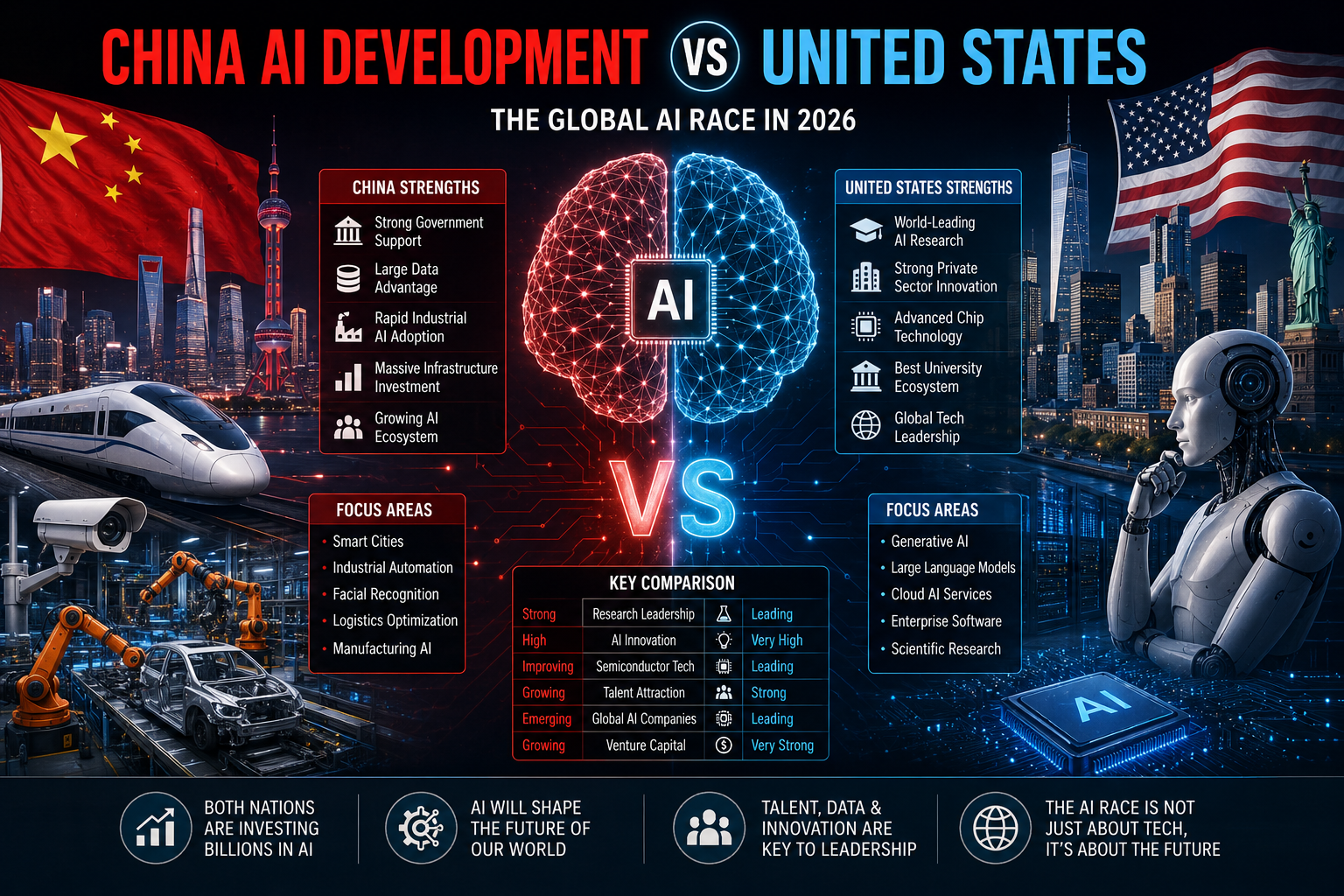 China AI Development vs United States